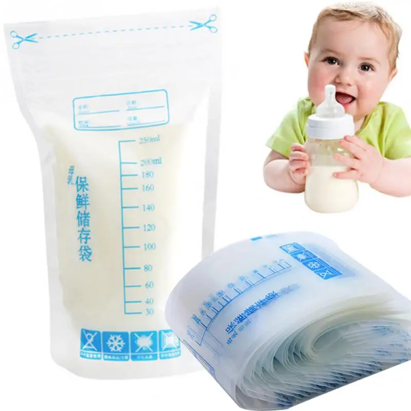 BPA Free Double Zipper Seal Disposable Breast Milk Storage Bags For Storing and Freezing Breastmilk