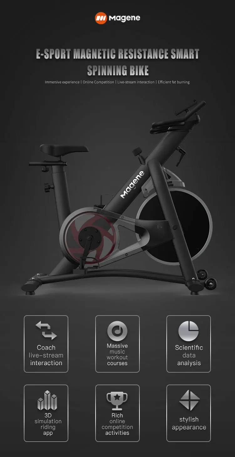 Magene Indoor Exercise Bike G611 Magnetic Smart Spinning Bike Compatible To ZWIFT  And Support Online Competition