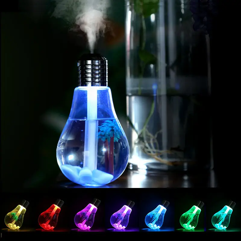 Handheld Flash Bulb 400ml LED Aroma Diffuser Home Air Cool Mist Freshener Humidifier