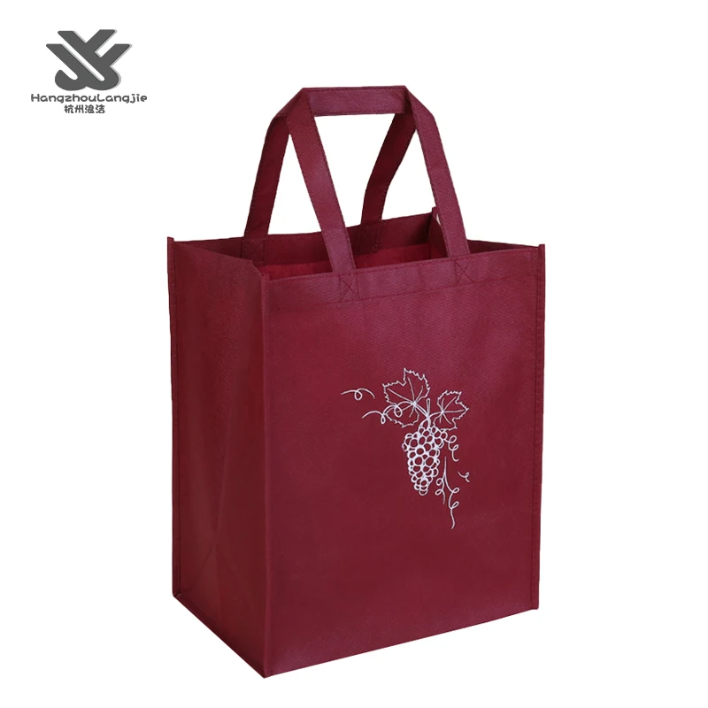 Promotional Reusable 4-Bottle & 6-Bottle Nonwoven Wine Bag with Custom Logo and Handle Budget-Friendly Shopping Accessories