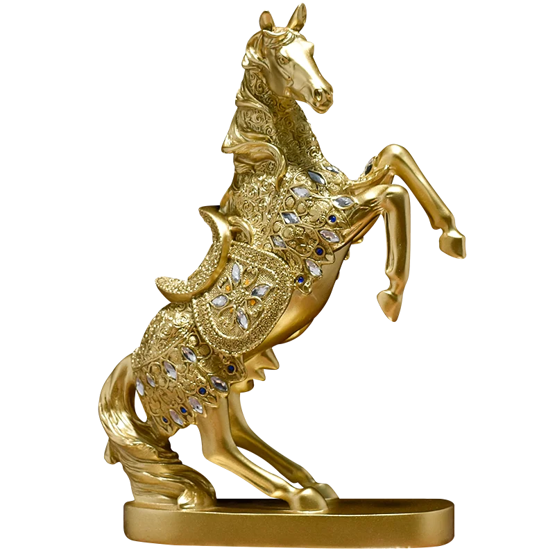 Новый китайский стиль Роскошная искусственная скульптура лошади Офисная домашняя гостиная винный шкаф украшение из смолы