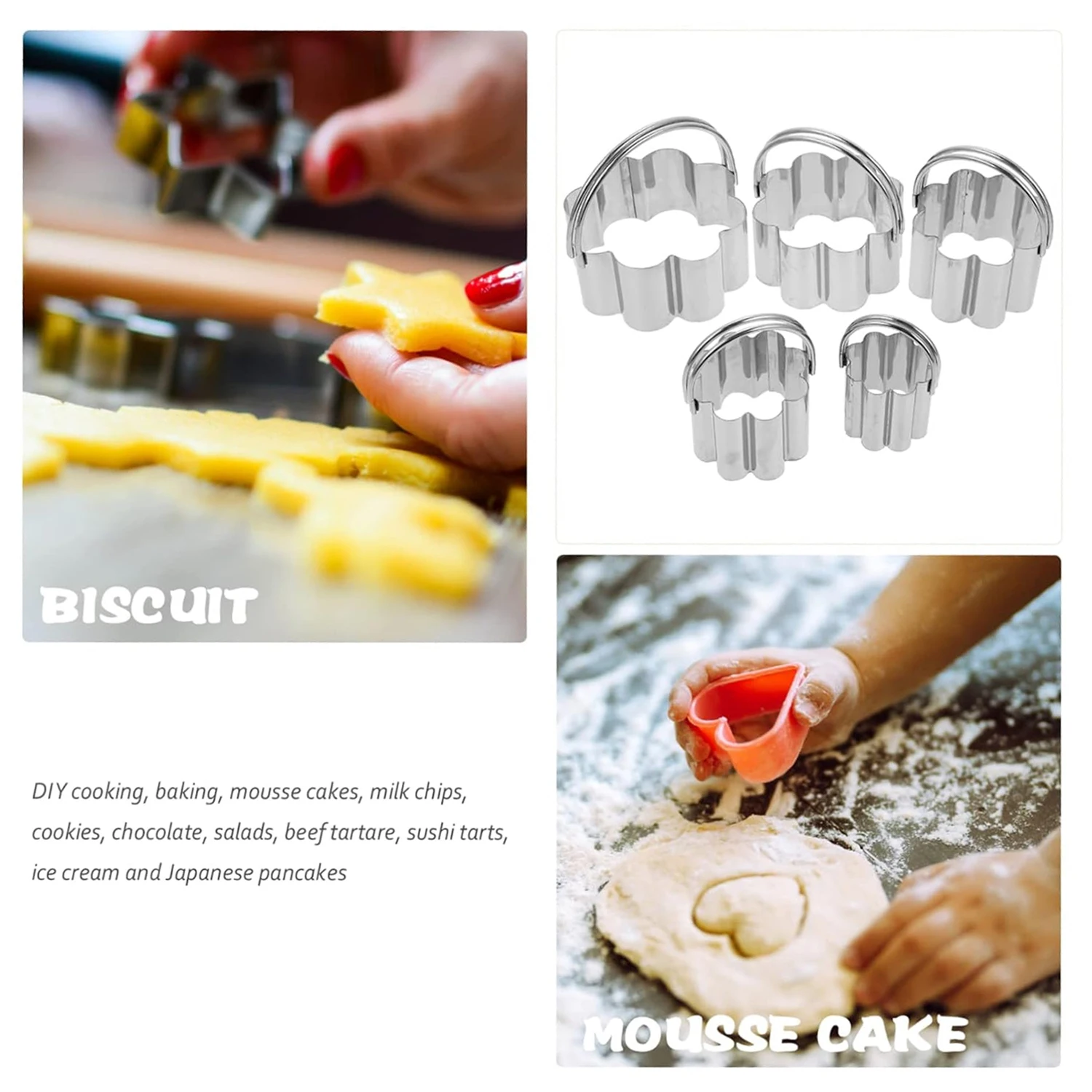 Pastry Decorating Bake Tools Mousse Ring Cookie Square Metal Cookie Cutter Biscuit Cutter Stainless Steel Cookie Cutters Set