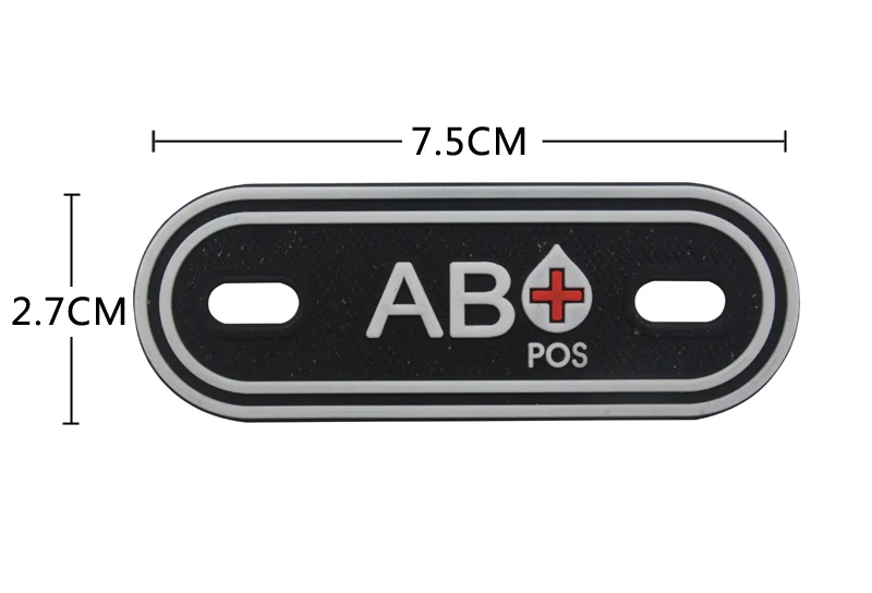 A + B + AB + O + Front Badge Package decorative Clothing Zipper Blood Type  custom PVC Blood Type Label  Patch