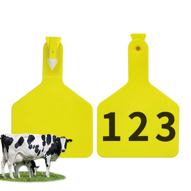 Farm Use TPU Plastic Yellow One-Piece Animal Earring Label Tags Ear Tags Sheep Cow Pig