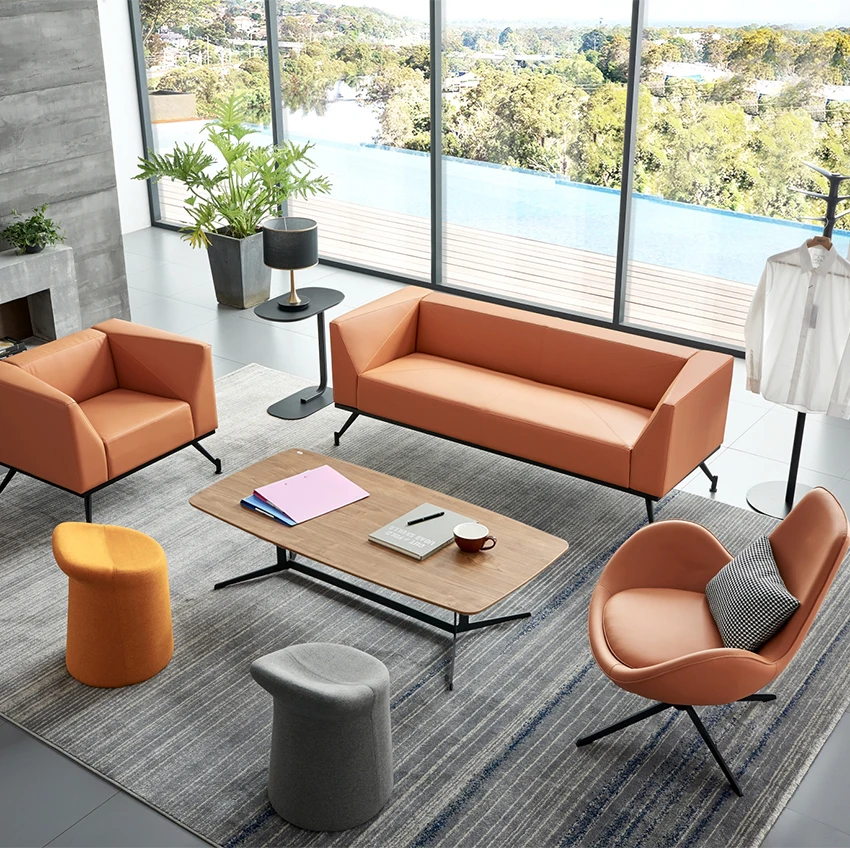 Modern Elegant Chaise Living Room Metal Legs Lounge Leather Egg Chair Leisure Swivel Hotel Chair