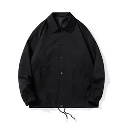 2022 Customized Clothing Manufacturer 100% Polyester Lightweight Coach Jacket For Men Bomber Jacket Button Up Coach Jacket