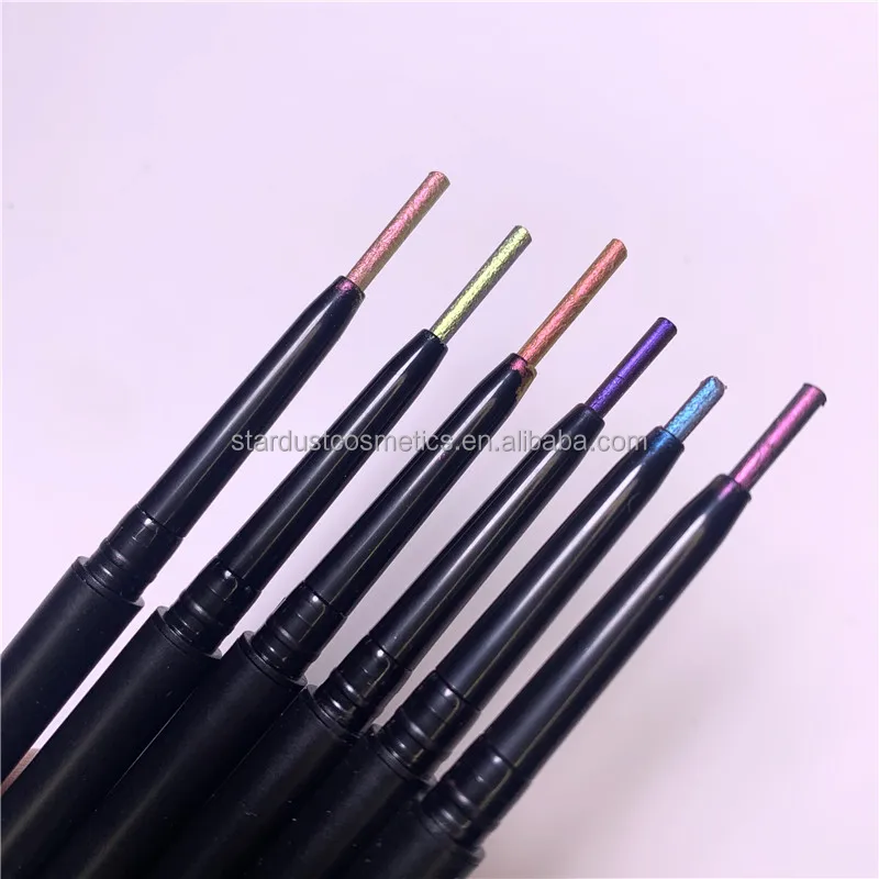 Выдвижная подводка для глаз, ВОДОСТОЙКАЯ 1,5 мм тонкая подводка для глаз, частная этикетка, многохромные Металлические Блестящие Безразмерные ручки для глаз