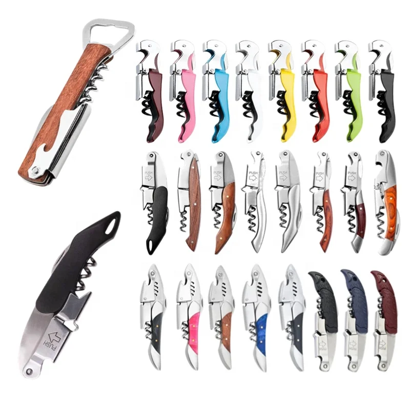 Cheap Custom Logo Multifunctional bottle opener Stainless Steel Wine Beer Bottle opener with corkscrew Red Wine Corkscrew Opener