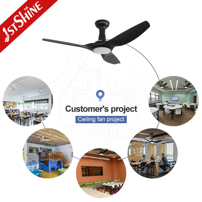 1stshine ceiling fan with light energy saving dc motor black modern 52 inches ceiling fan