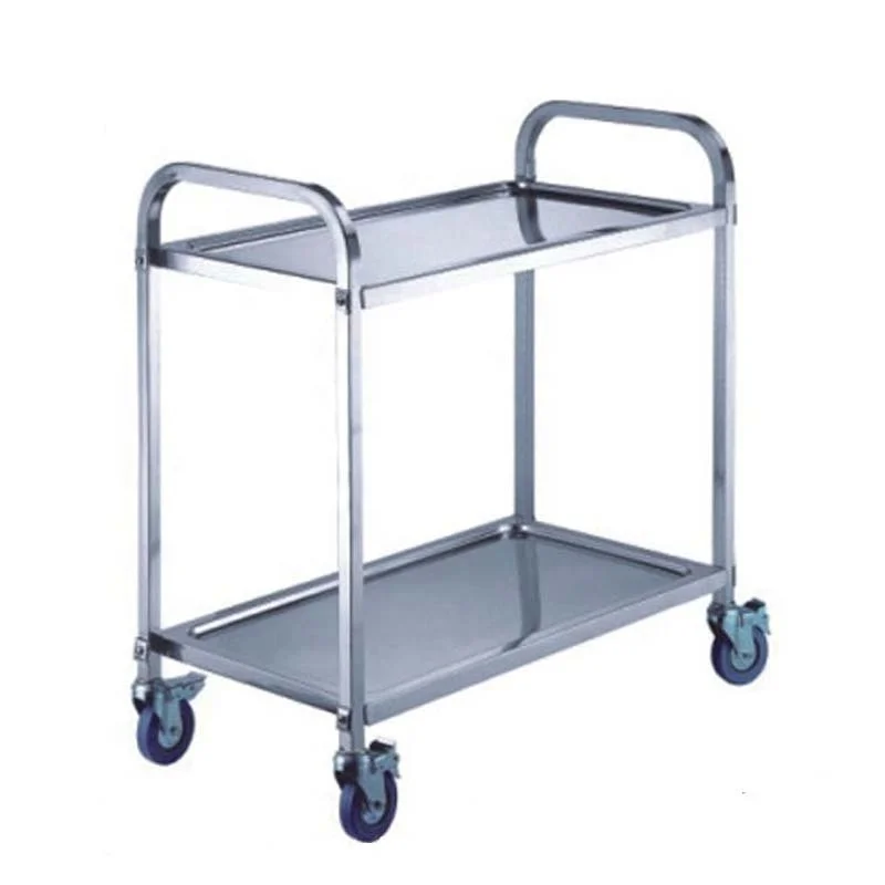 Luxury Hotel Dining Transport Collecting stainless steel Trolley 2/3-tier Storage Wedding kitchen trolley with wheels