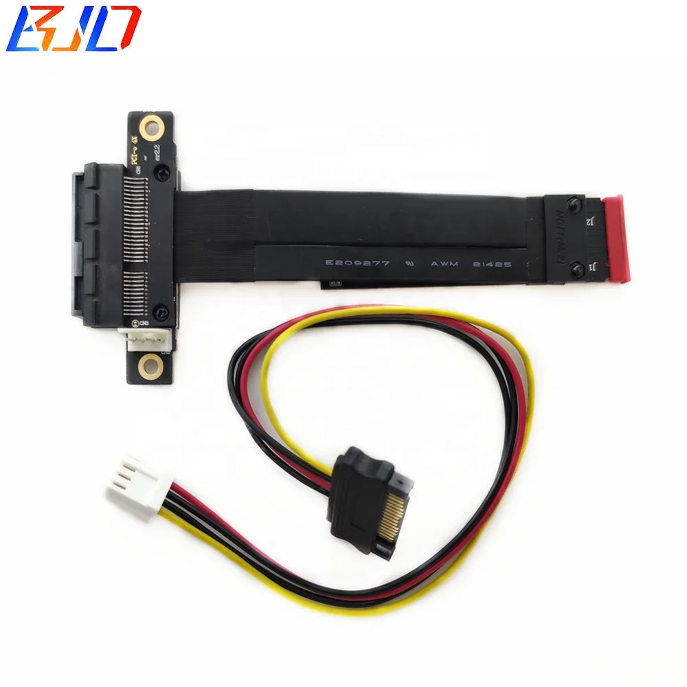 PCI Express Gen3 PCI-E PCIe X4 к M.2 NGFF M-Key NVMe Riser Card удлинитель с SATA шнур питания 5 ~ 150 см