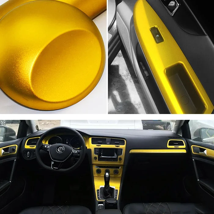 Custom Car Pimping Accessories Interior PVC Multi-Color 1.52*18m Ice Chrome Matte Rose Gold Yellow Car Wrap Vinyl Film Sticker