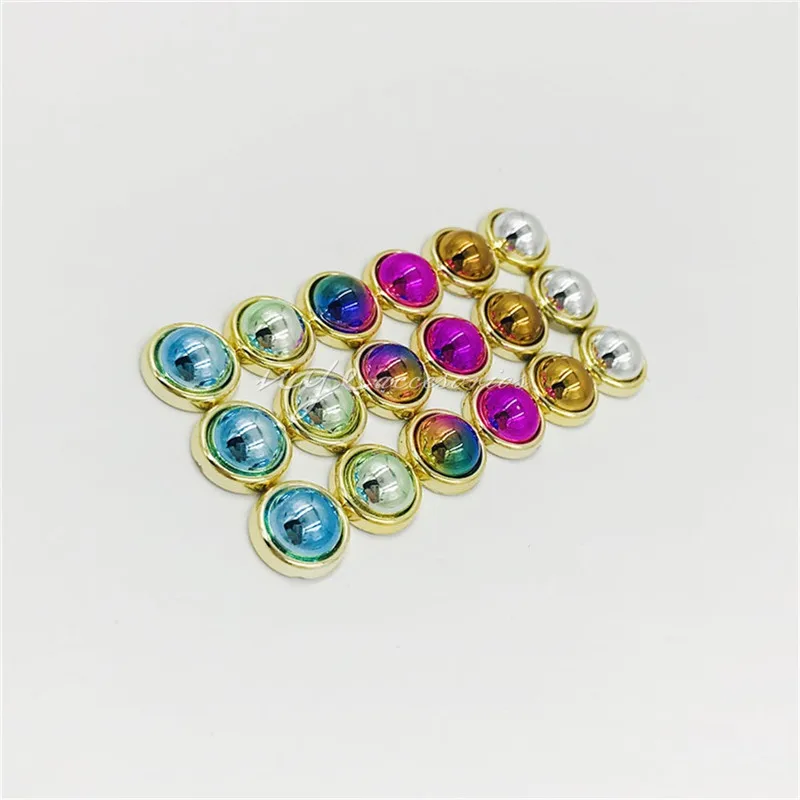 Semi-circular double-layer pearl plastic rivets UV-plated plastic surface iron nails Clothing bags accessories abs rivets