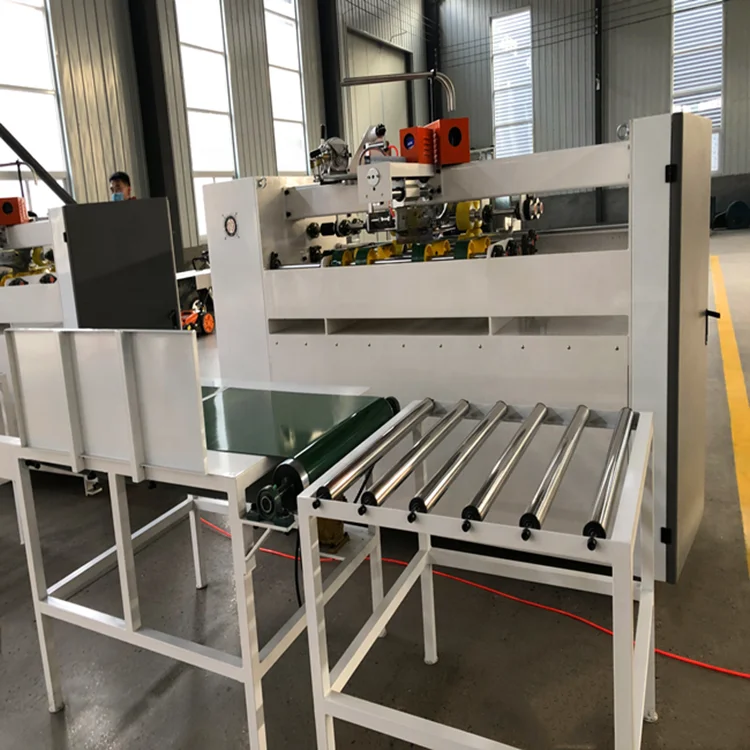 Corrugated carton semi auto stitching machine with single piece