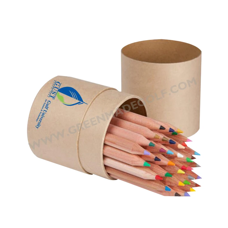 Personalized pencils natural mini colored wooden golf pencils HB pencils in box
