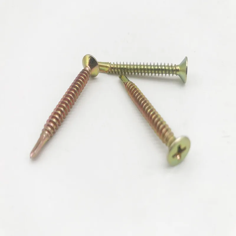 
China Wholesale Self Drilling Concrete Sheet Meta lScrew Phillips Recess Yellow Zinc Plate 