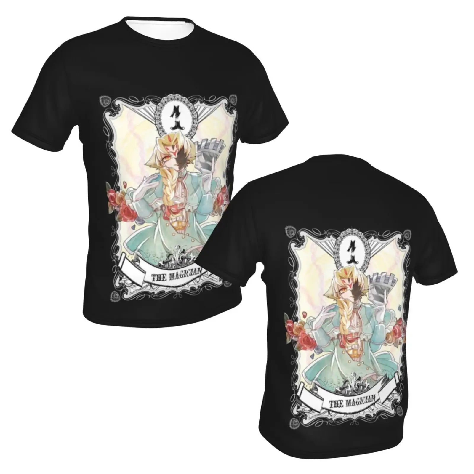 Anime yugioh Short Sleeve 3D Reversible Full T-Shirt Top Unisex T-Shirt Anime YuGiOh T-Shirt animation clothing