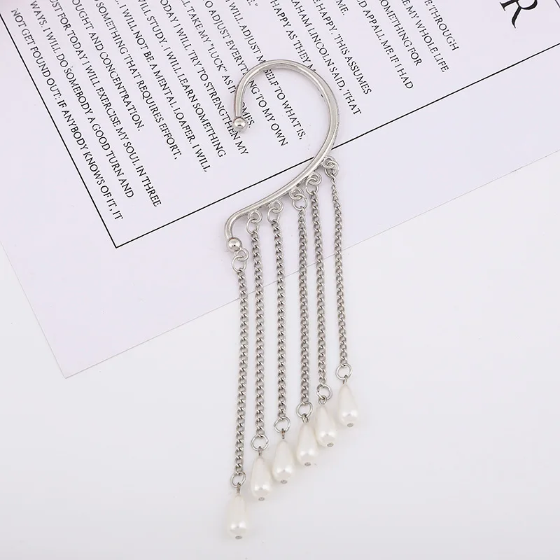New niche baroque long pearl earrings women exaggerated geometric tassel fashion jewelry earrings