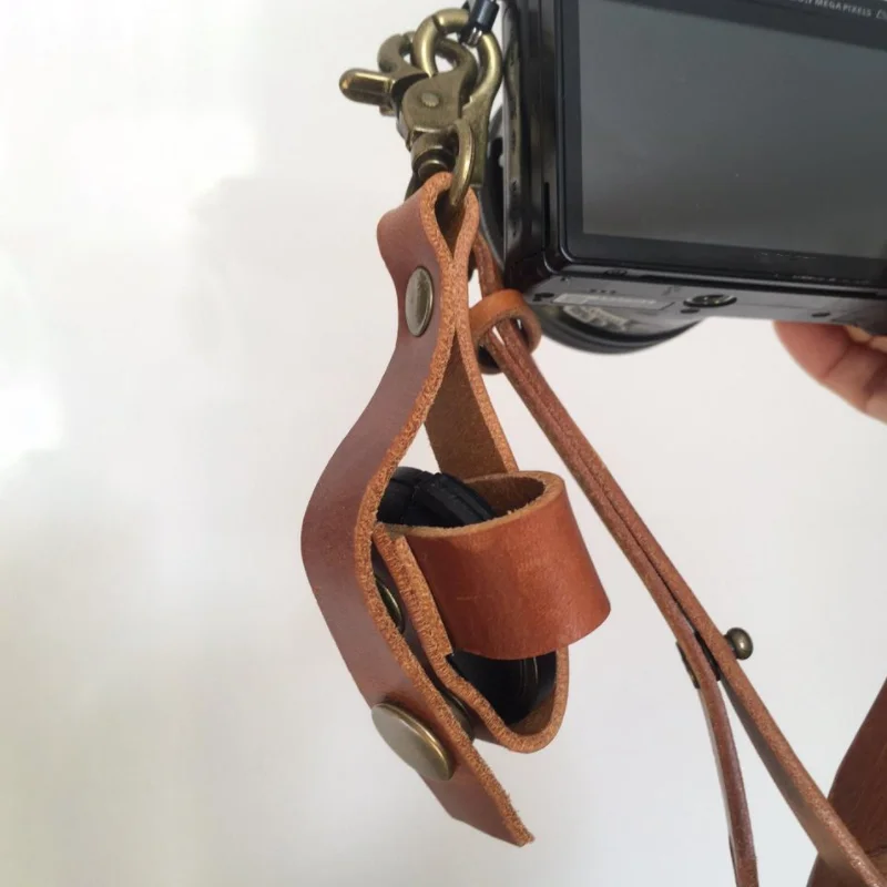 Leather Camera Lens Cap Holder Luxury Camera Accessories Camera Lens Cap Protect Holder