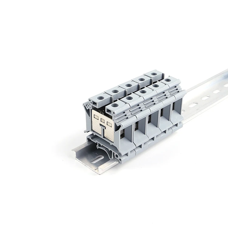 UK25 Gray12-4 AWG 2.5-25mm Nylon Plastic PA66 Universal Screw Type Panel Mountedchinacheap Feed Through DIN Rail Terminal Blocks