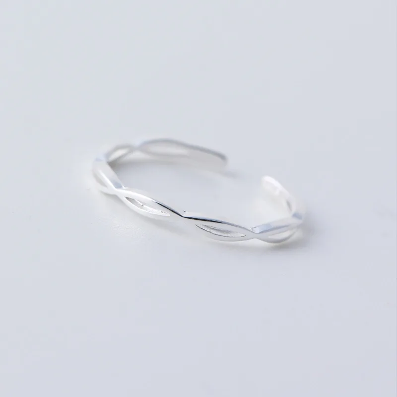 Hot sale simple sterling silver ring S925 Korean Baroque style diamond three-piece rings for women