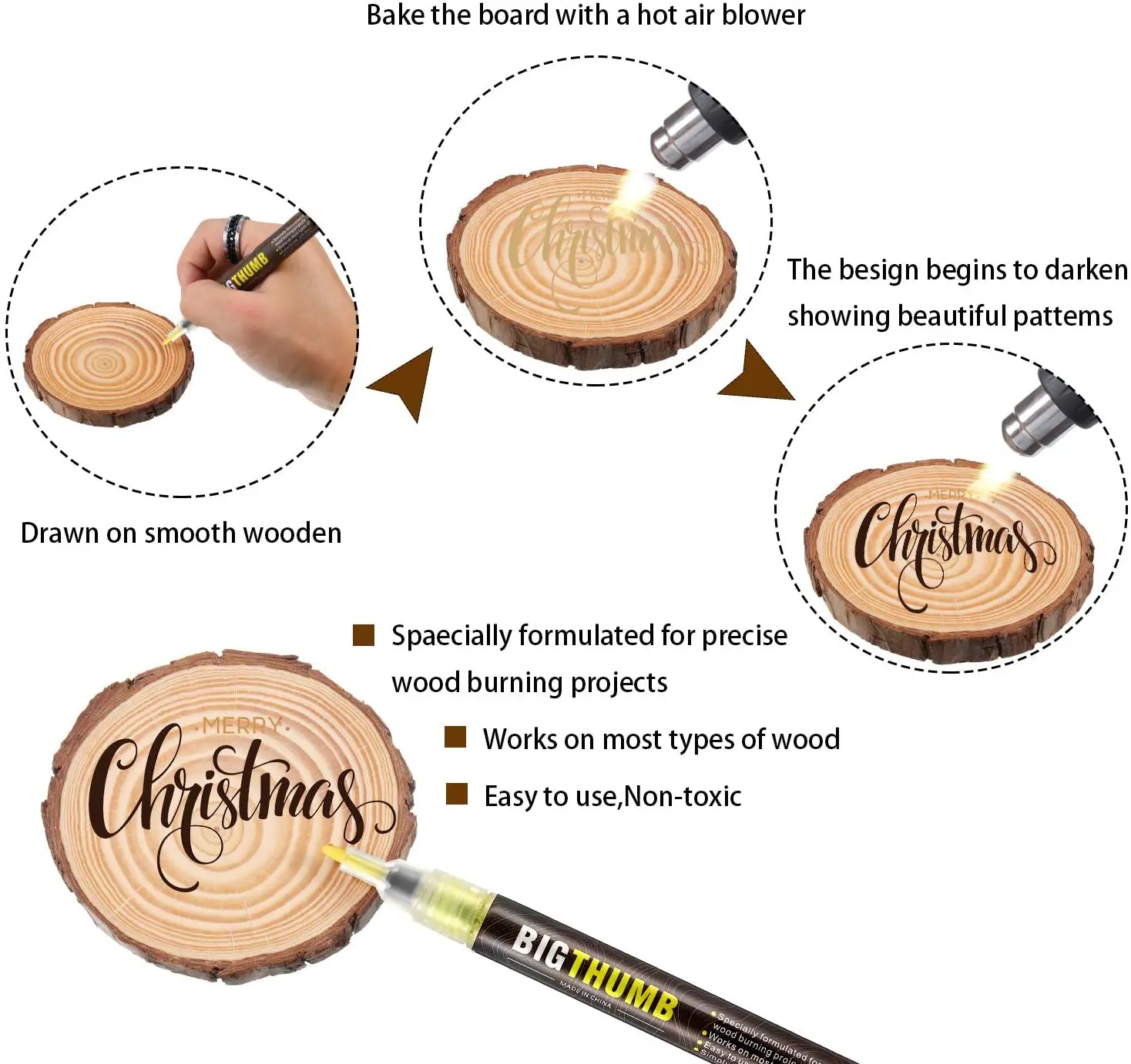 Scorch Pen Marker, Temperature Woodburning Pen for Wood Carving/Embossing/Soldering