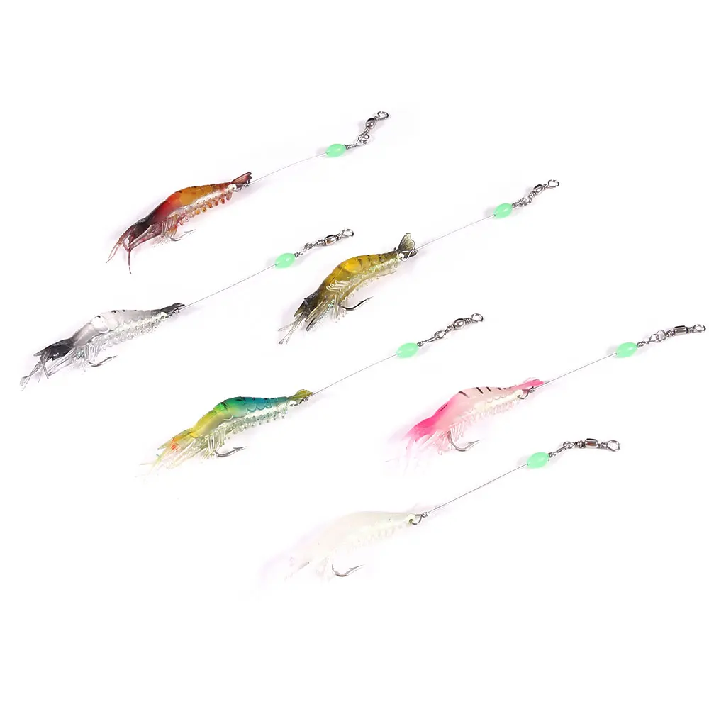 8CM 5.3G soft fishing lure soft shrimp shape Baits luminous Bait Shrimp kit carp squid fishing bait