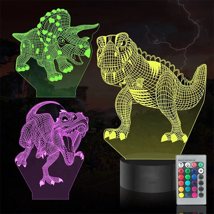 Hot sales 130-220*60-155 mm Animals Shape stuffed animal plush cuddly nachtlicht  luz de noche 3D Night Light