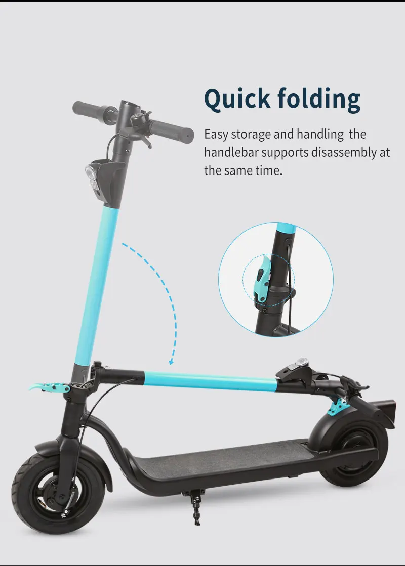 2021 Electric Battery 10AH 6AH 25KM/H 350W 18/25/35KM 10 inch Wide Wheels Off Road Foldable Spare Parts Electric Scooters