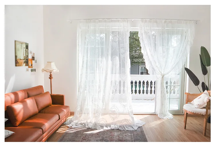 New Romantic Rose Lace Curtain Luxury For Living Room Curtains