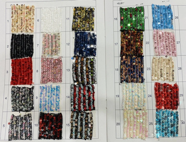 Hot Sale Glitter Curtain Backdrop Tablecloth Tulle Lace 3mm Full Stripe Stretch Burgundy Red Sequin Embroidered Net Fabric