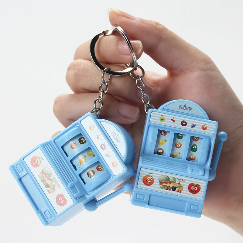 Creative fruit machine slot game machine lottery machine keychain pendant fun small toy keychain