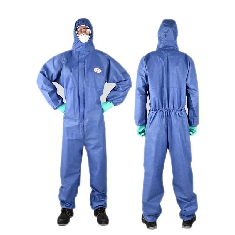 Hazmat Suit Safe Suit Men Isolation Hazmat Spray 50 Gsm Work White Mechanic Paint Bio Hazard Disposable Overall Coverall