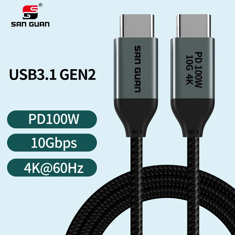 Тип C Usb3.1 Gen2 кабель PD100W USB Emark чип для синхронизации данных зарядки телефона шнур адаптера Поддержка 4K 5K ТВ