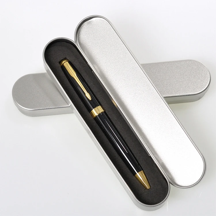 Promo Custom Blank Silver Single Pen Metal Case With Engraving Company Logo
