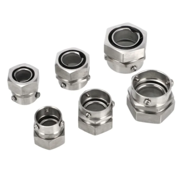 304 Series DKJ Sleeve Style Adaptor Ferrule Type Hose Joint Thread Stainless Steel Flexible Conduit Connector