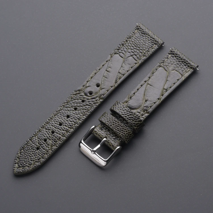 LAIHE Montre Bracelet en Cuir Luxury Wrist Band Watch Band Fashion Men Custom Genuine Ostrich Leather Watch Strap