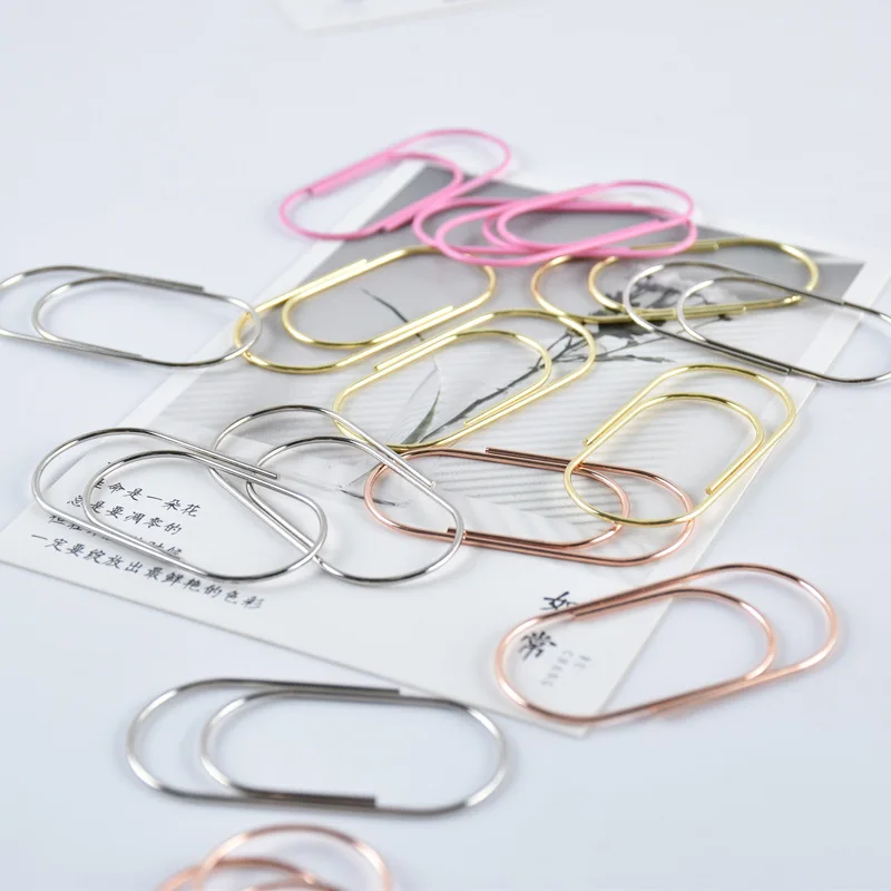 50mm Rose Gold Metal Paper Clip New Fat Binder Clips with Index Folder Bookmark Steel Material Clips for Office Stationery
