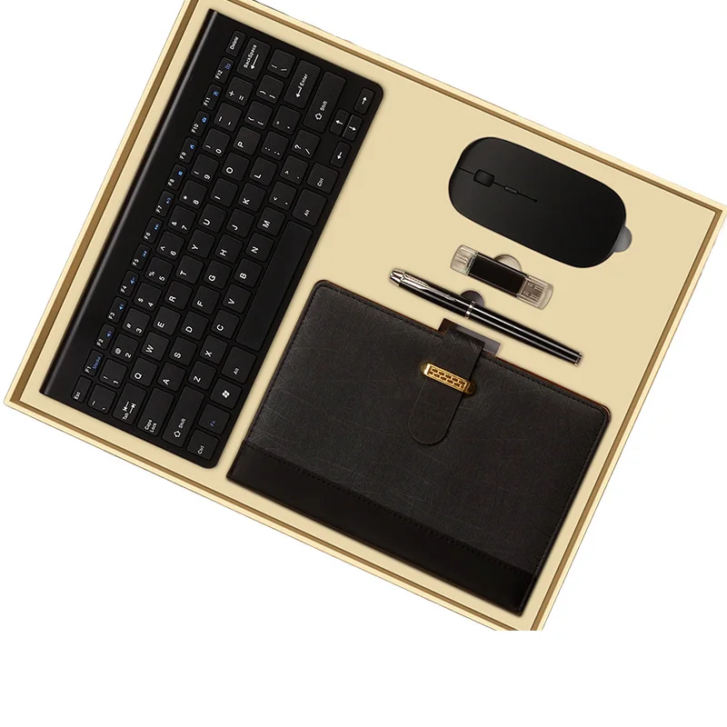 New product ideas promotional gifts keyboard with wireless mouse Power Bnak Notebook pen umbrella business gift set