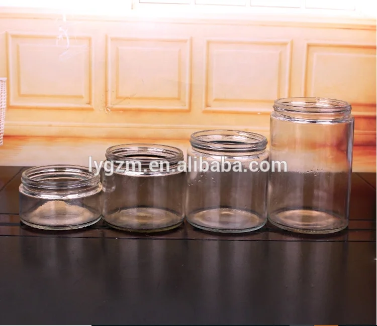 220ml 380ml 500ml 750ml hot sale glass honey jar frosted with Metal Aluminum screw Lid