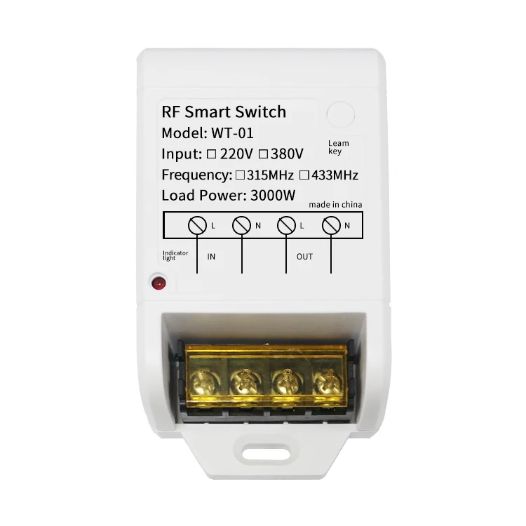 Learning Function Remote Control Switch 220-380V 30A Relay Universal Motor Led Lamp Barrier Electric Door Remote Control Set