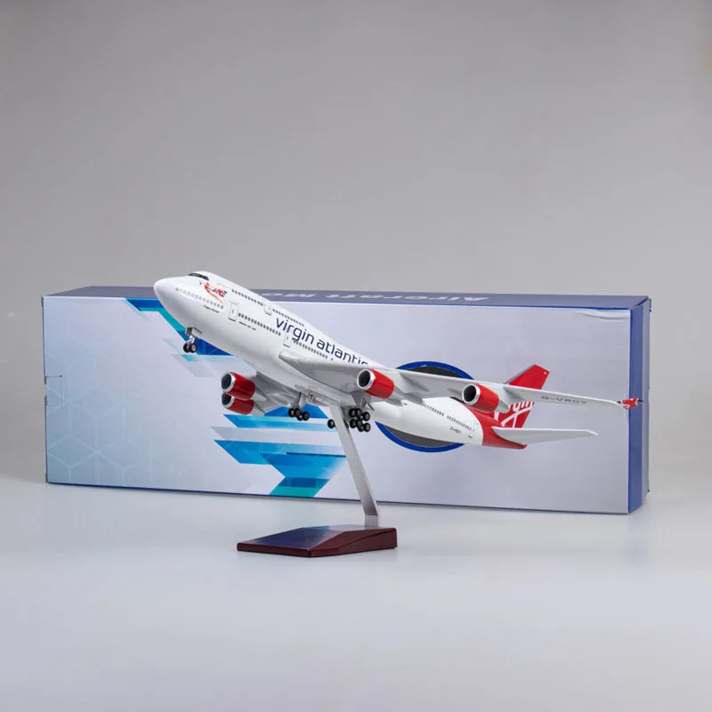 1:150 Scale 47CM Virgin Atlantic Airways Boeing 747-400 Aircraft Model Civil Aviation Passenger Aircraft Simulation Decoration