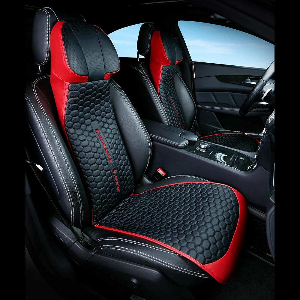 Fashion Integral Car Neck Pillow Seat Cover PU Leather One Piece Headrest Pillow Waist Cushion