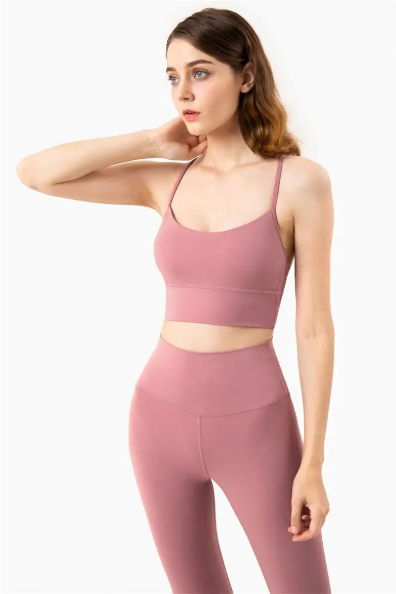 Y Back Fitness Top Yoga Gym Bra Custom Fitness Women Push up Longline Crop Tank Top Vest Running Padded Fitness Yoga Sports bra