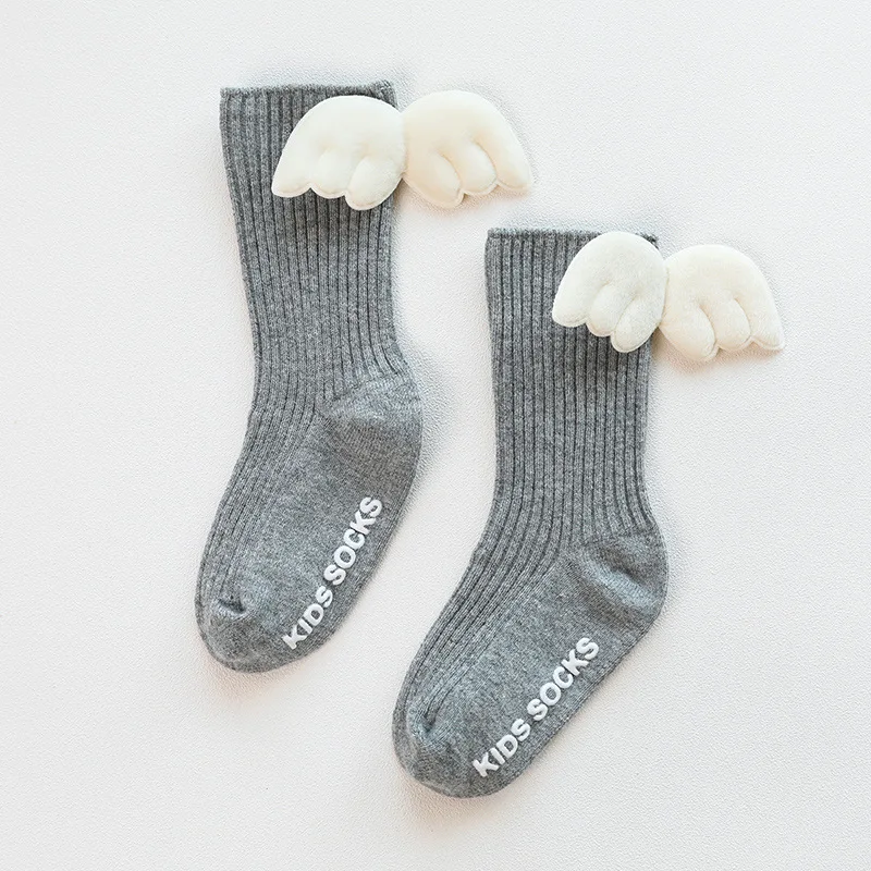 New Arrival Anti Slip Toddler Socks Wholesale Fancy 3D Angel Wings Baby Socks For Children