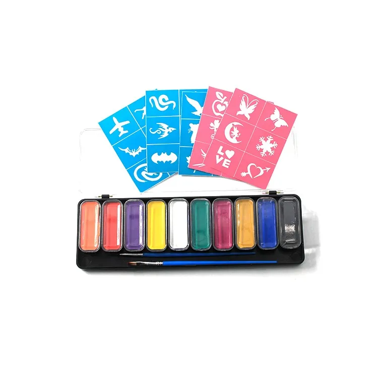 Halloween pigment rainbow split cake based 12 uv cream colors one stroke body painting water activated face paint kit