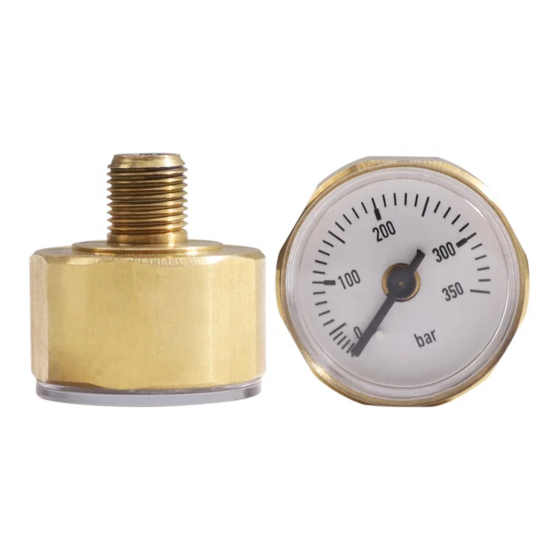 New Diameter 28mm High Pressure Paintball Scuba Regulator Valve 1/8BSPP Thread 350bar Air Gas Pressure Gauge