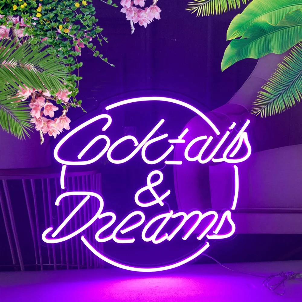 Koncept если вас интересуют прямые поставки свежеприбывшие розетки из современного LED акриловая буква свет бар магазин Рекламные коктейли и мечта вечерние неоновая вывеска для организаций