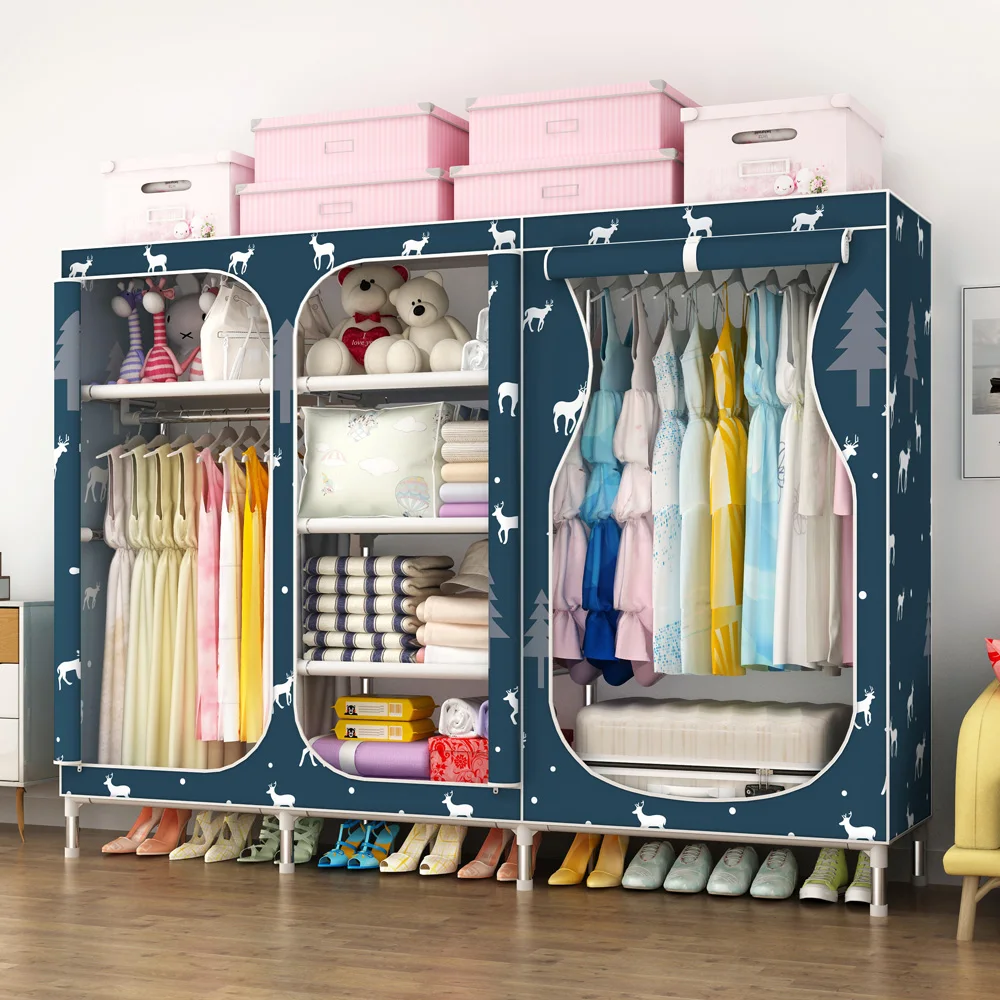 Труба Ткань Шкаф для хранения Организатор оцинкованная сталь молния-смываемая 19 мм 208 см ширина мебель спальни