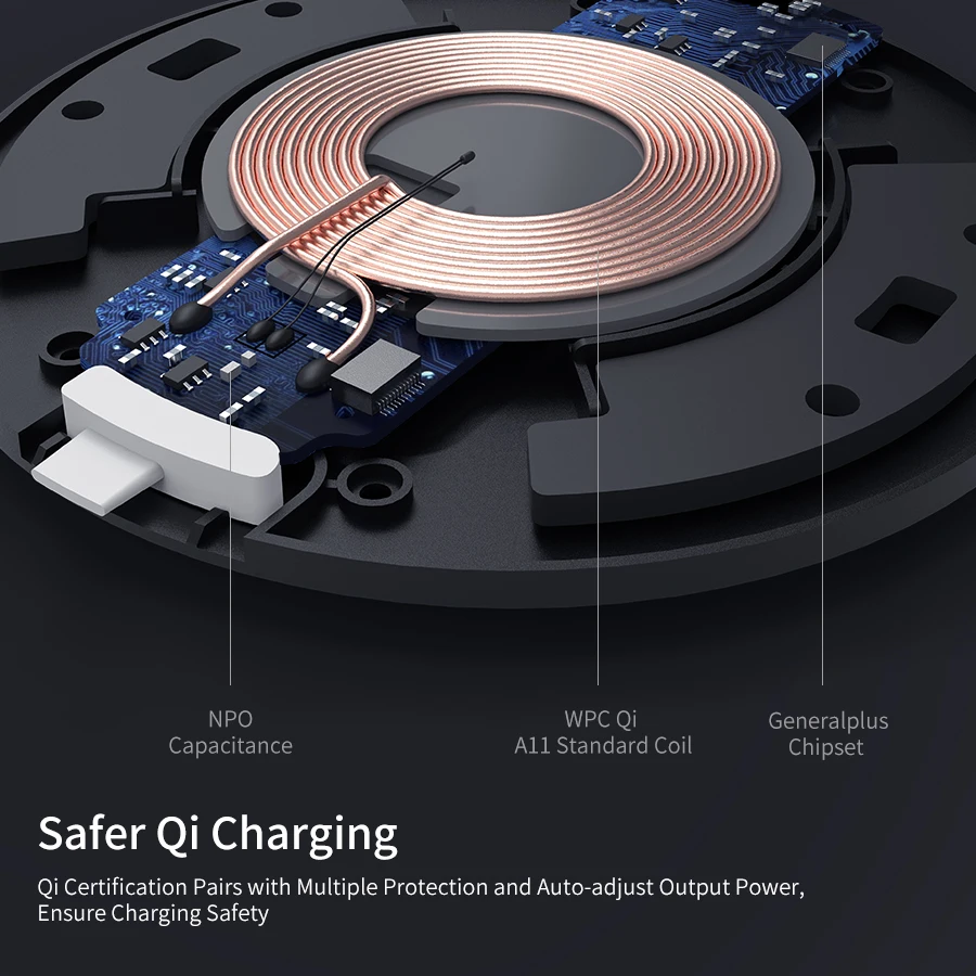 Fantasy Wireless Portable Chargers 15W Fast Charging with Built-in NTC Automatic Temperature Sensing Function